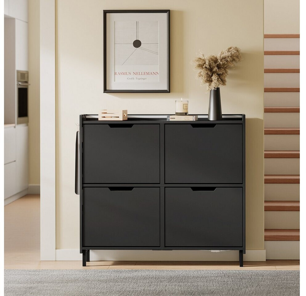 SoBuy Schuhschrank schmal, 4 Klappen, Sensorlicht, schwarz (FSR100-E-SCH) ab 119,95 € (Oktober 2026)