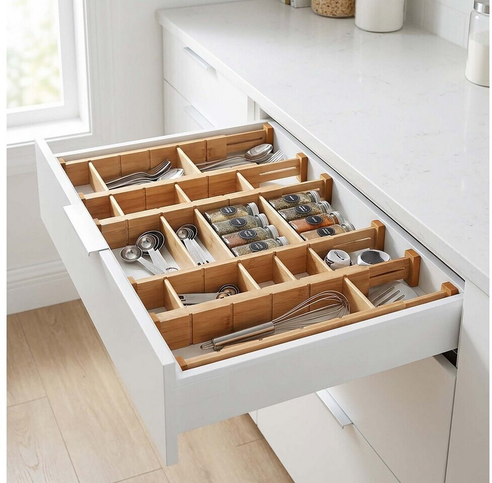 besteckkasten aus holz Besteckkiste „MAISON LAVANDE“ – Landhausstil Holzbox mit Glasdeckel Eierbecher
