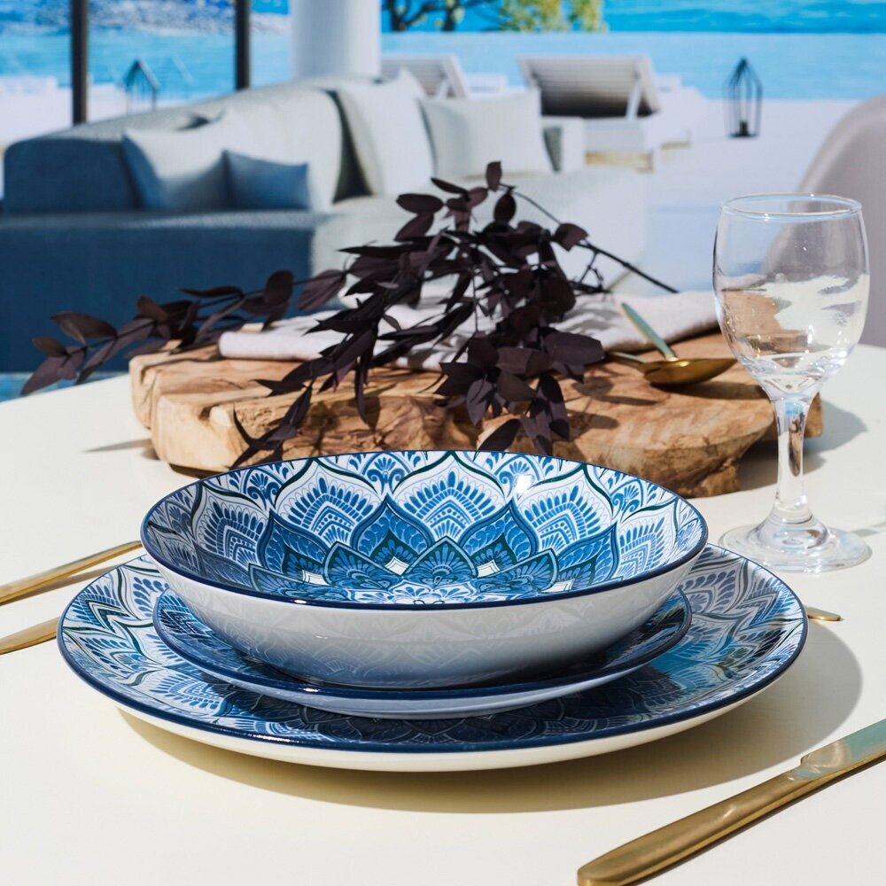 Home deco factory Mandala Geschirrset 12-teilig, blau, Porzellan (KA0664) ab 46,99 € (Oktober 2026)