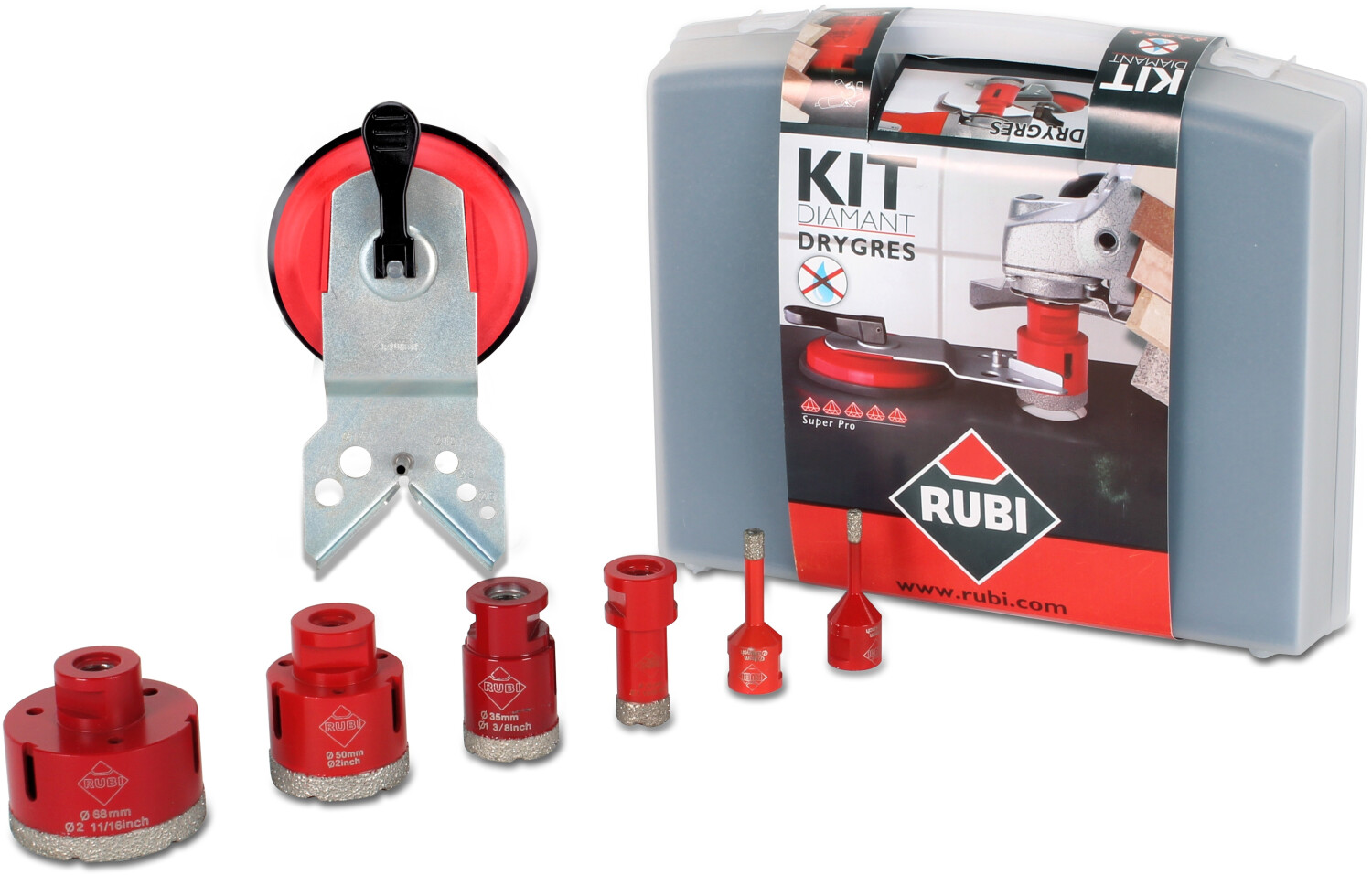 Rubi 68923 DRYGRES Diamantbohrkronen Set M14 | TCR 115mm Diamantscheibe Rubi 68923 DRYGRES Diamantbohrkronen Set M14 | TCR 115mm Diamantscheibe