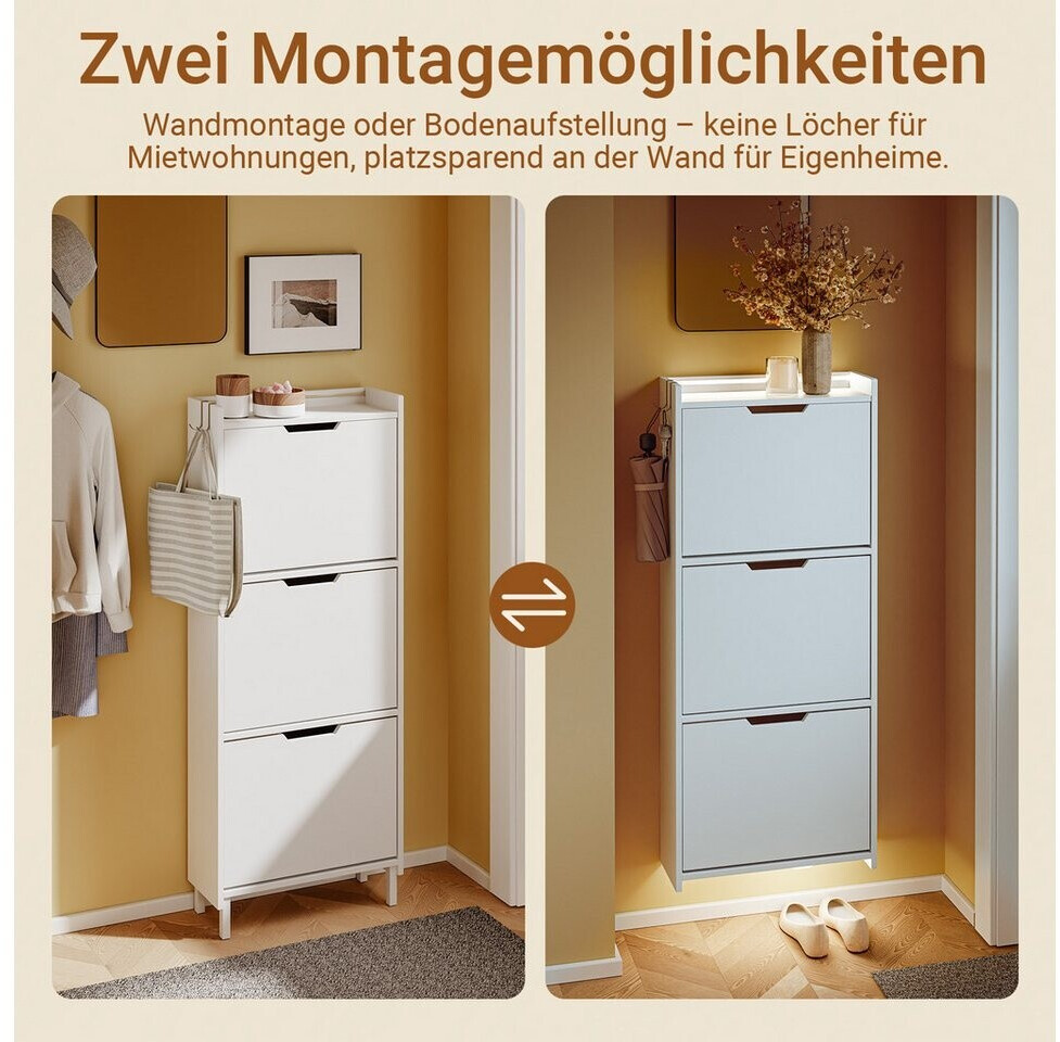 SoBuy Schuhschrank schmal, hängend, klappbar, weiß (FSR151-H-E-W) ab 114,95 € (Oktober 2026)