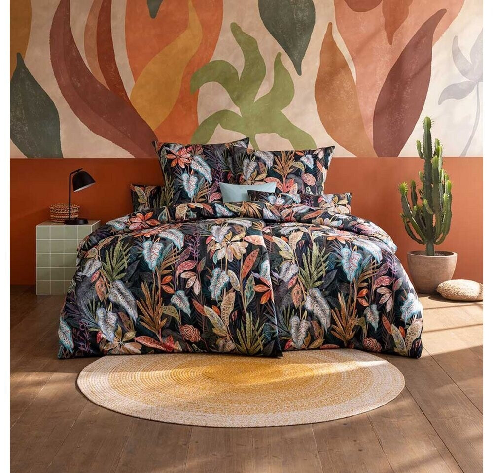 Estella Juliane Mako-Satin Bettwäsche 135x200, Blätter schwarz/bunt (7677-985) ab 123,45 € (Oktober 2026)