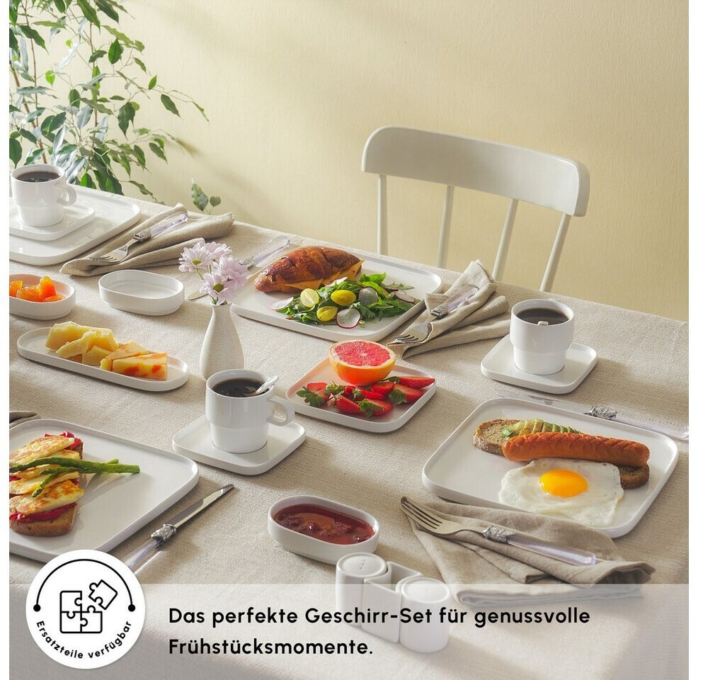Karaca Cubique Frühstücksset, Porzellan, quadratisch, 35-teilig für 6 Personen (153.03.07.4760) ab 97,46 € (Oktober 2026)