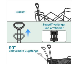 Angel Living Faltbarer Bollerwagen – 150kg Traglast, 300L, Höhenverstellbarer Griff – Für Camping & Garten
