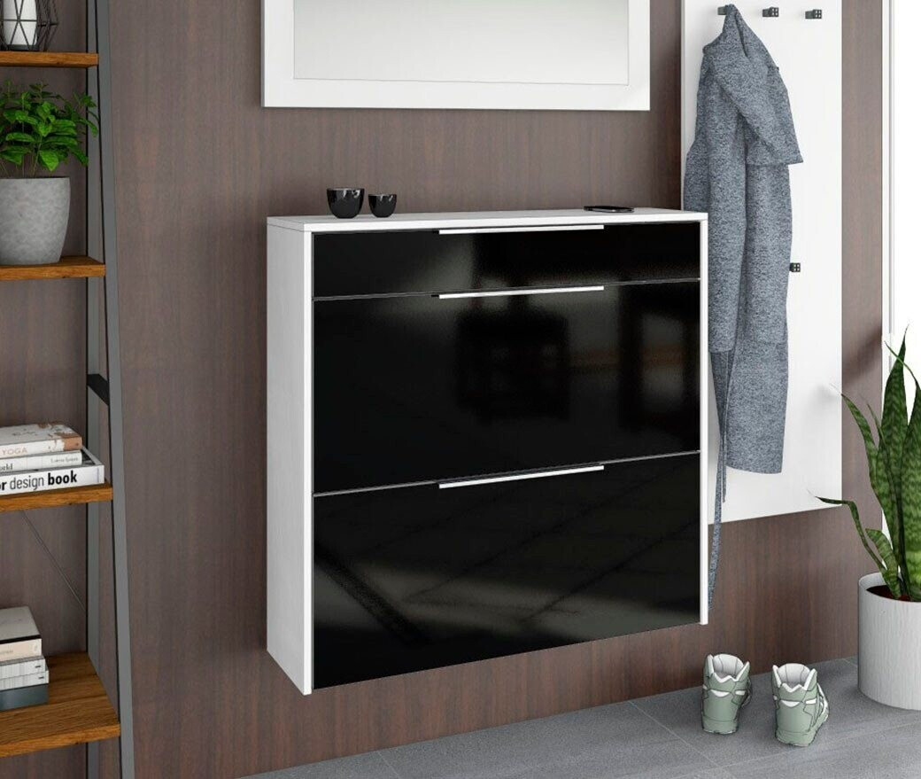 Borchardt-Möbel Oliva 2 Basic Schuhschrank hängend, weiß Hochglanz/schwarz, 89x88x24cm ab 109,90 € (Oktober 2026)