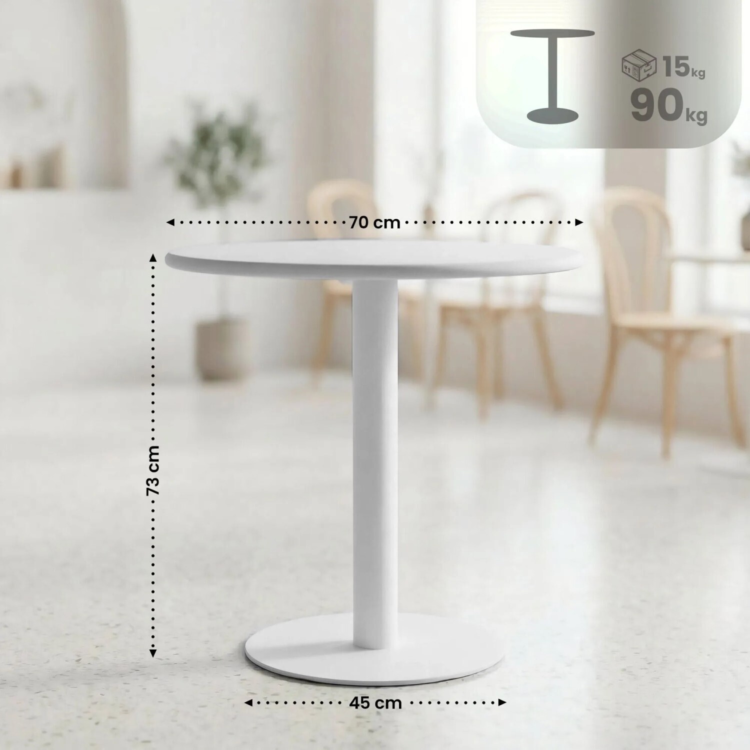 CLP Jarla Bistrotisch rund, Ø 70cm, weiß ab 109,90 € (Oktober 2026)