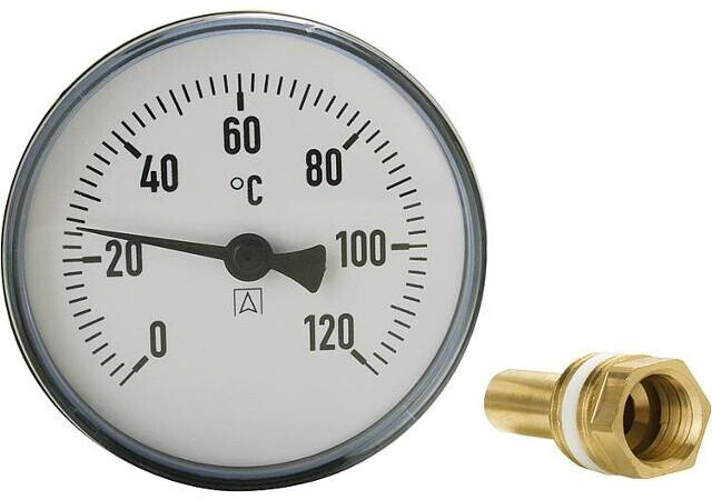 Afriso Kesselthermometer Mit 1.500 Mm Kapillare – 37 Mm, 0–120°C, Für Heizung, Warmwasser & Pufferspeicher