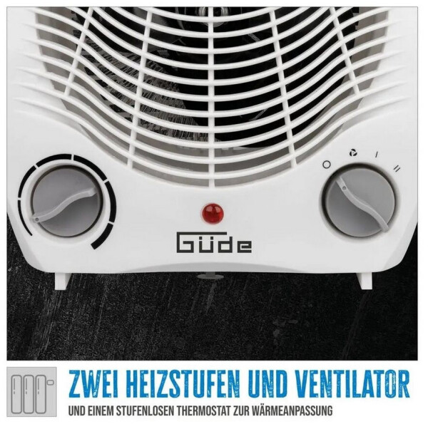 Güde GH 2000 Heizlüfter 2 Heizstufen, Ventilatorfunktion, 2000W (85175), Bild 3