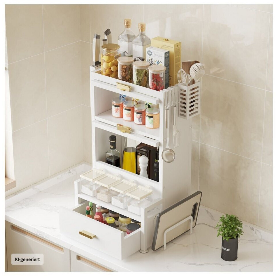 HTI-Living Gewürzregal mit Türen und Schublade, Metall, weiß ab 39,99 € (Oktober 2026)