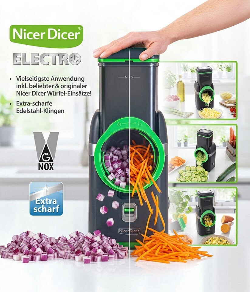 Genius Gemüseschneider Nicer Dicer elektrisch 25 tlg 6 Einsätze 80 W ab 106,79 € (Oktober 2026)