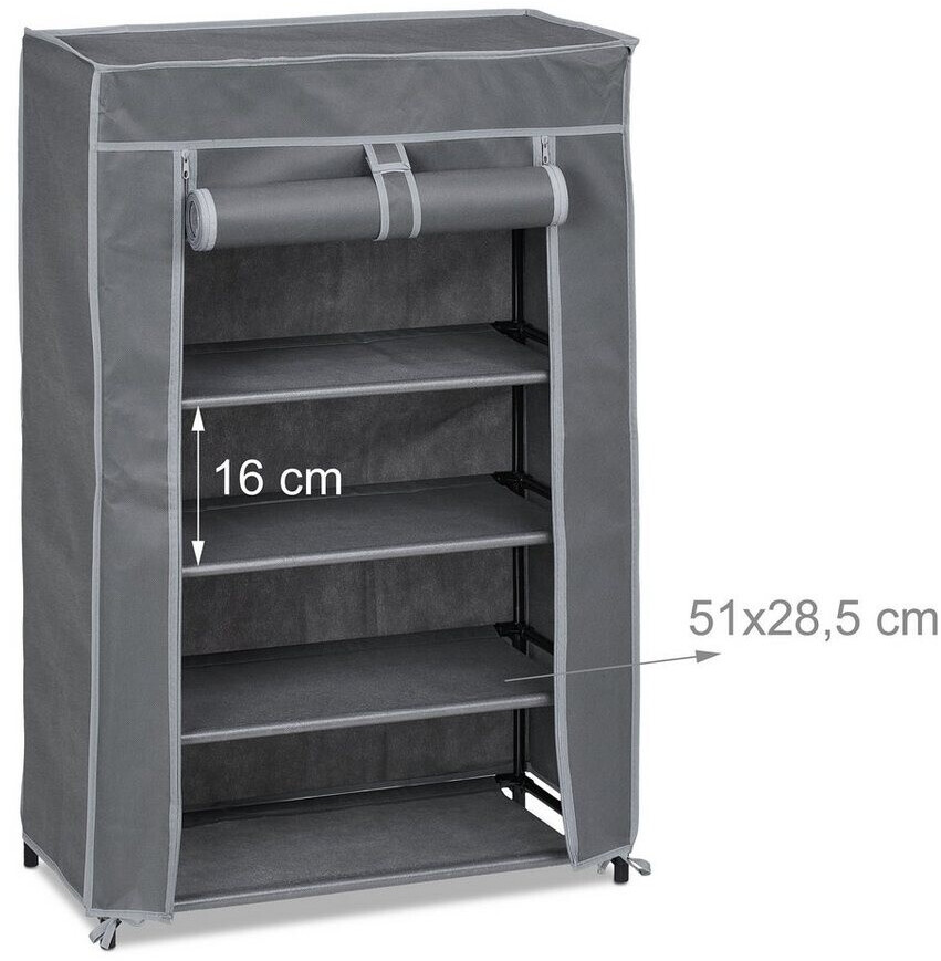 Relaxdays Schuhschrank Stoff, 5 Fächer, 60x30x90cm ab 19,19 € (Oktober 2026)