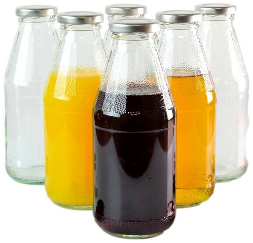 gouveo Saftflasche 500ml Glas mit Schraubdeckel TO43, silberfarben, 6er-Set (SF500S) ab 11,99 € (Oktober 2026)