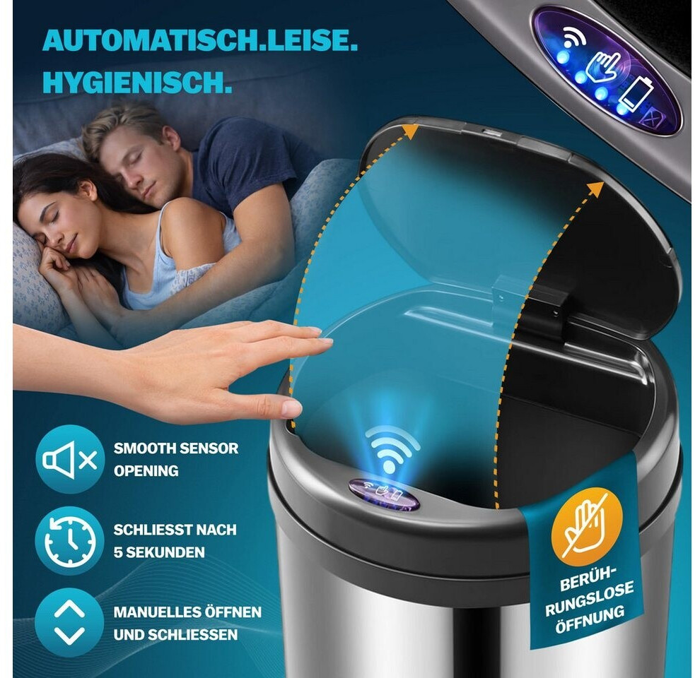 Monzana Sensormülleimer 30L Edelstahl silber, wasserdicht (109760) ab 41,95 € (Oktober 2026)