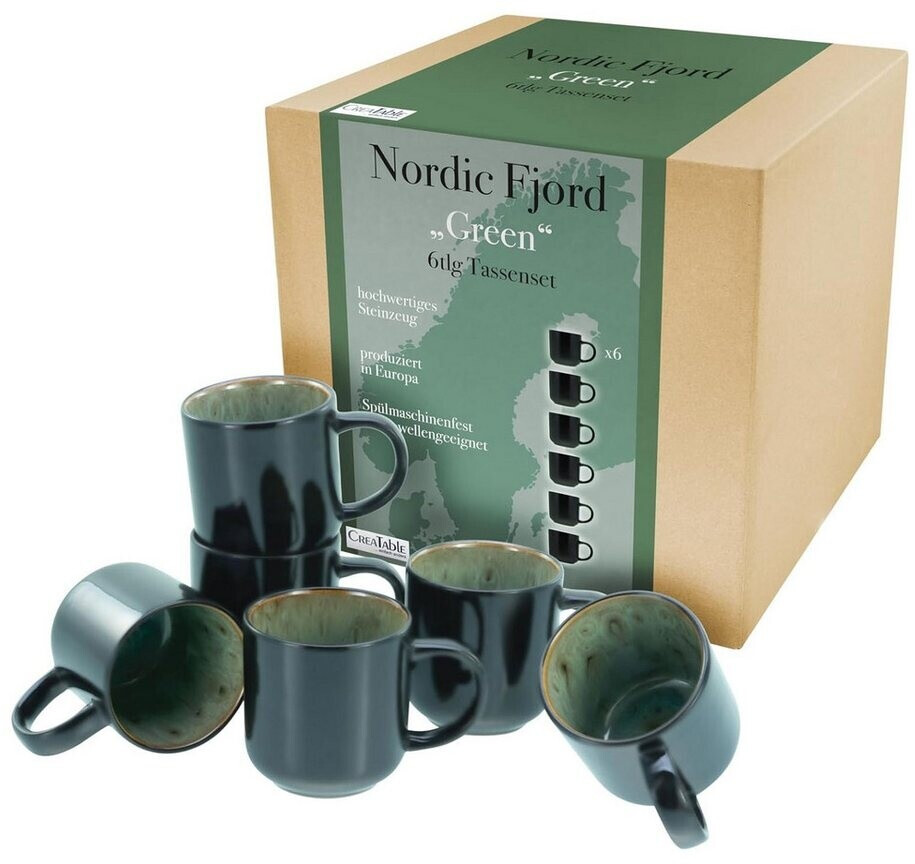 CreaTable Nordic Fjord Kaffeebecher-Set 6-tlg., grün, Steinzeug (21558) ab 37,90 € (Oktober 2026)