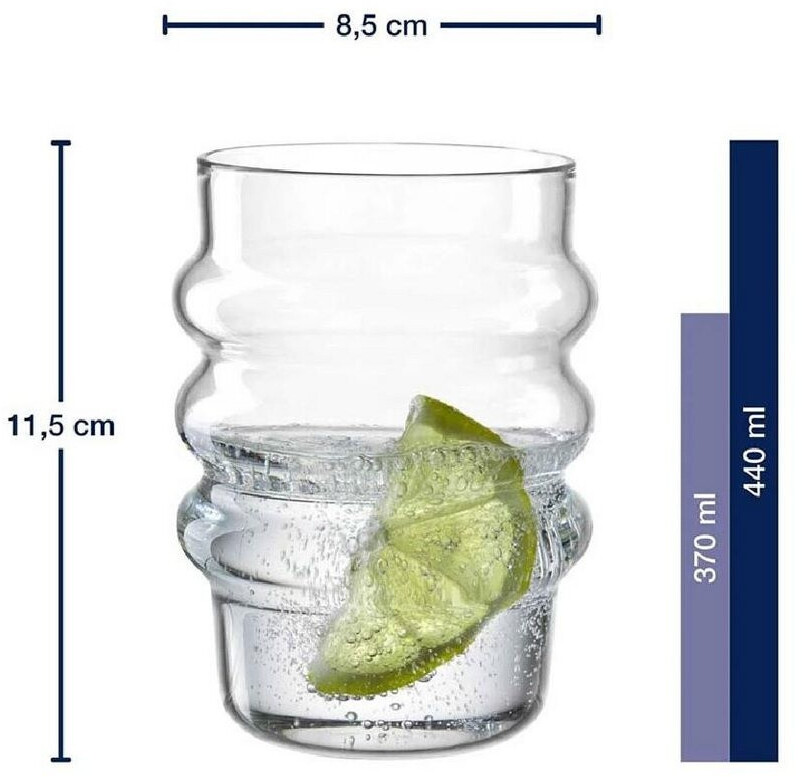 Leonardo SOLE Trinkglas 440ml, Wellenform, klar, 2er-Set (057167) ab 9,95 € (Oktober 2026)