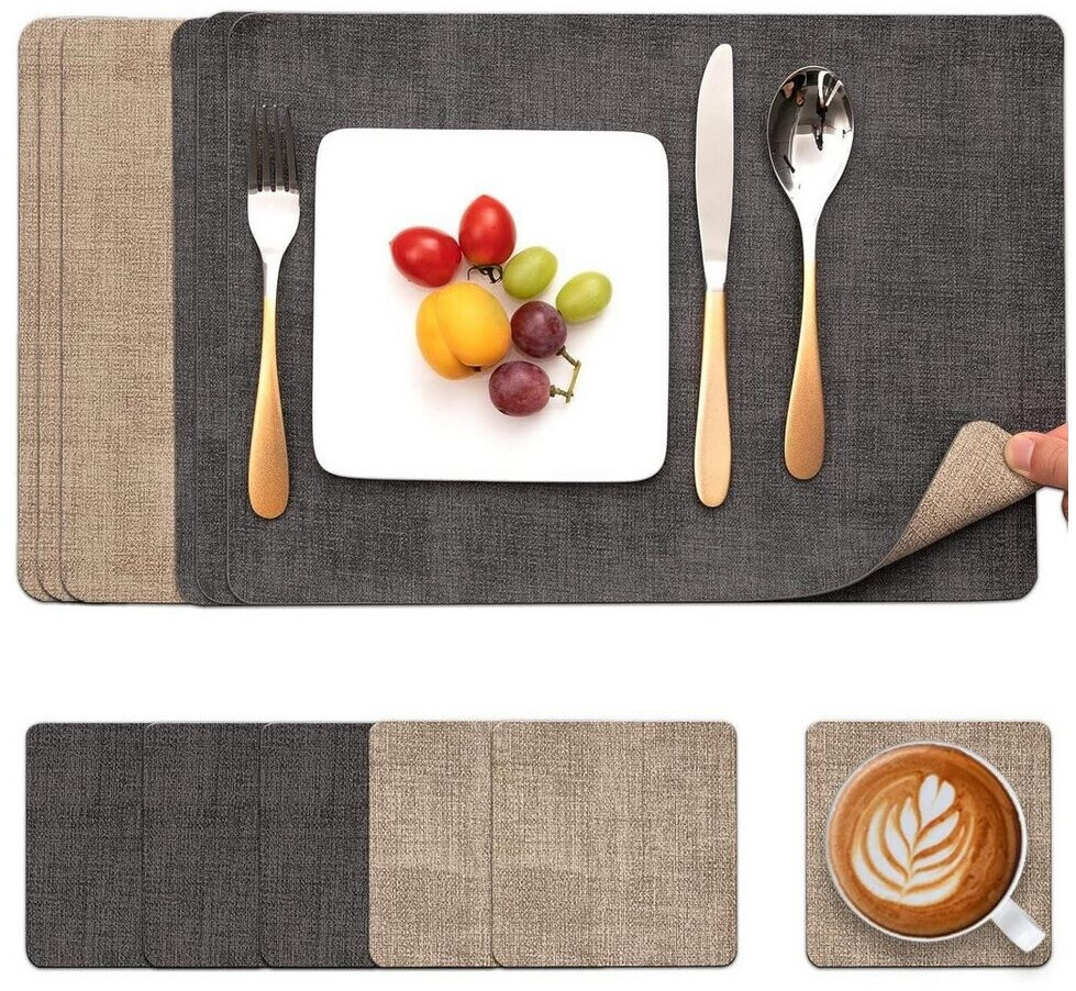LuxusKollektion Tischsets & Untersetzer, Leder, abwaschbar, grau-beige, 6er- Set ab 81,95 € (Oktober 2026)