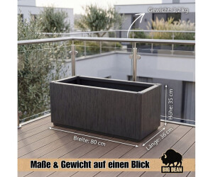 BigDean Blumenkasten 80L, 80x36x35cm, Ablaufboden, winterfest (1002812) ab 40,78 € (Oktober 2026)