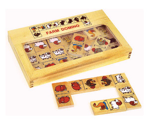 Large Wooden Picture Dominoes in a box