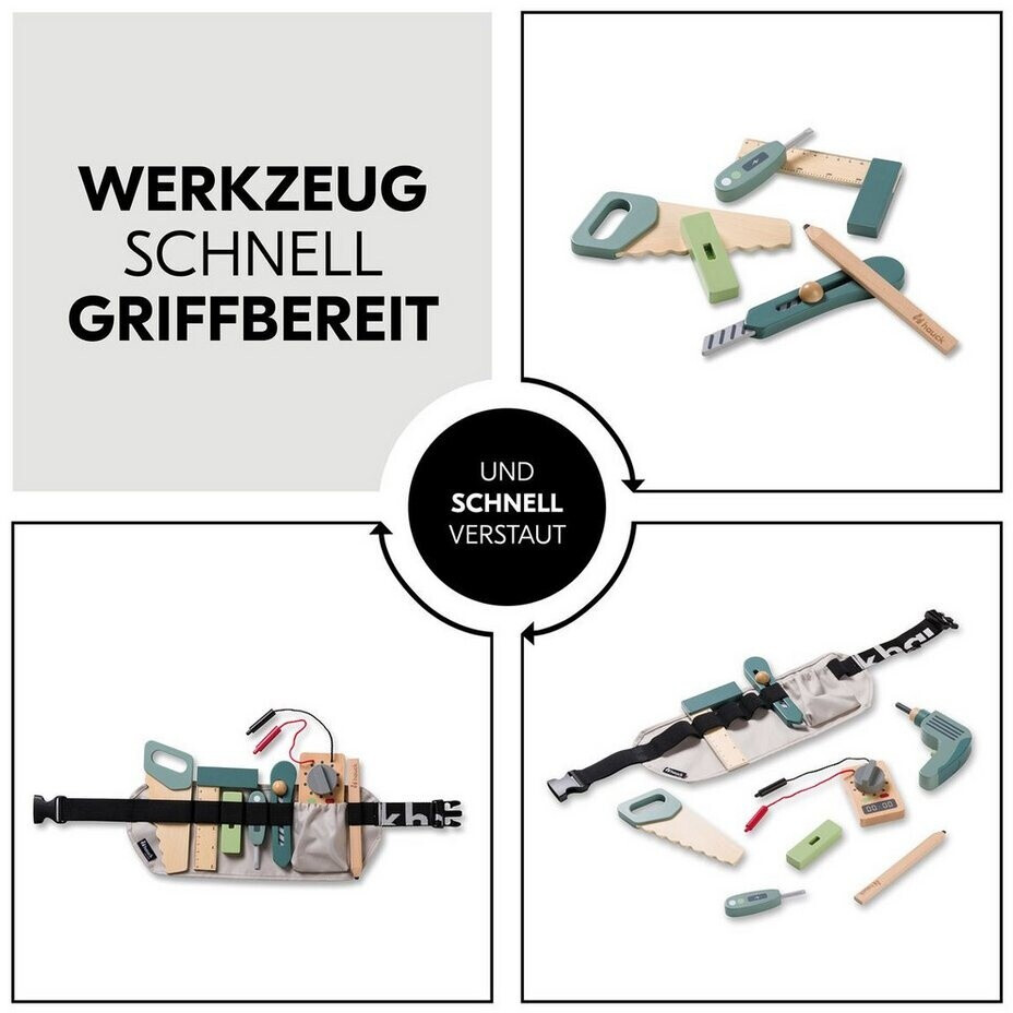 Hauck Learn to Work Werkzeuggürtel-Set, FSC®-Holz, ab 3 Jahren (813113 ...
