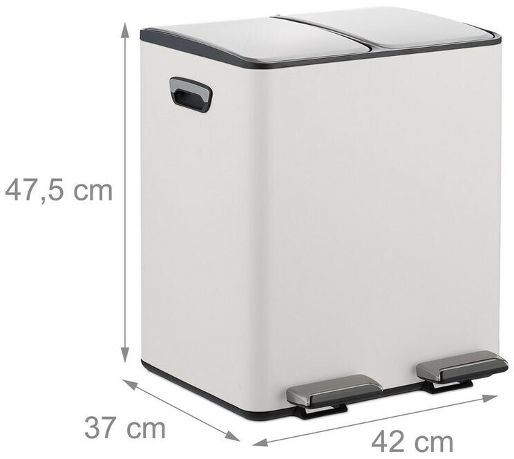 Relaxdays Küchen-Mülleimer 2 Fächer, 2x15l, weiß/silber ab 57,59 € (Oktober 2026)