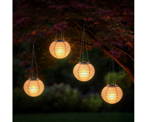 Spetebo Solar-Lampion rund, Nylon, warmweiß, 12cm, 4er-Set (4915) ab 16 ...