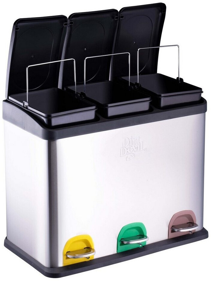 Dirt Devil Tretmülleimer 3-Fach Mülltrennsystem Edelstahl Soft Close 3x15L ab 65,29 € (Oktober 2026)