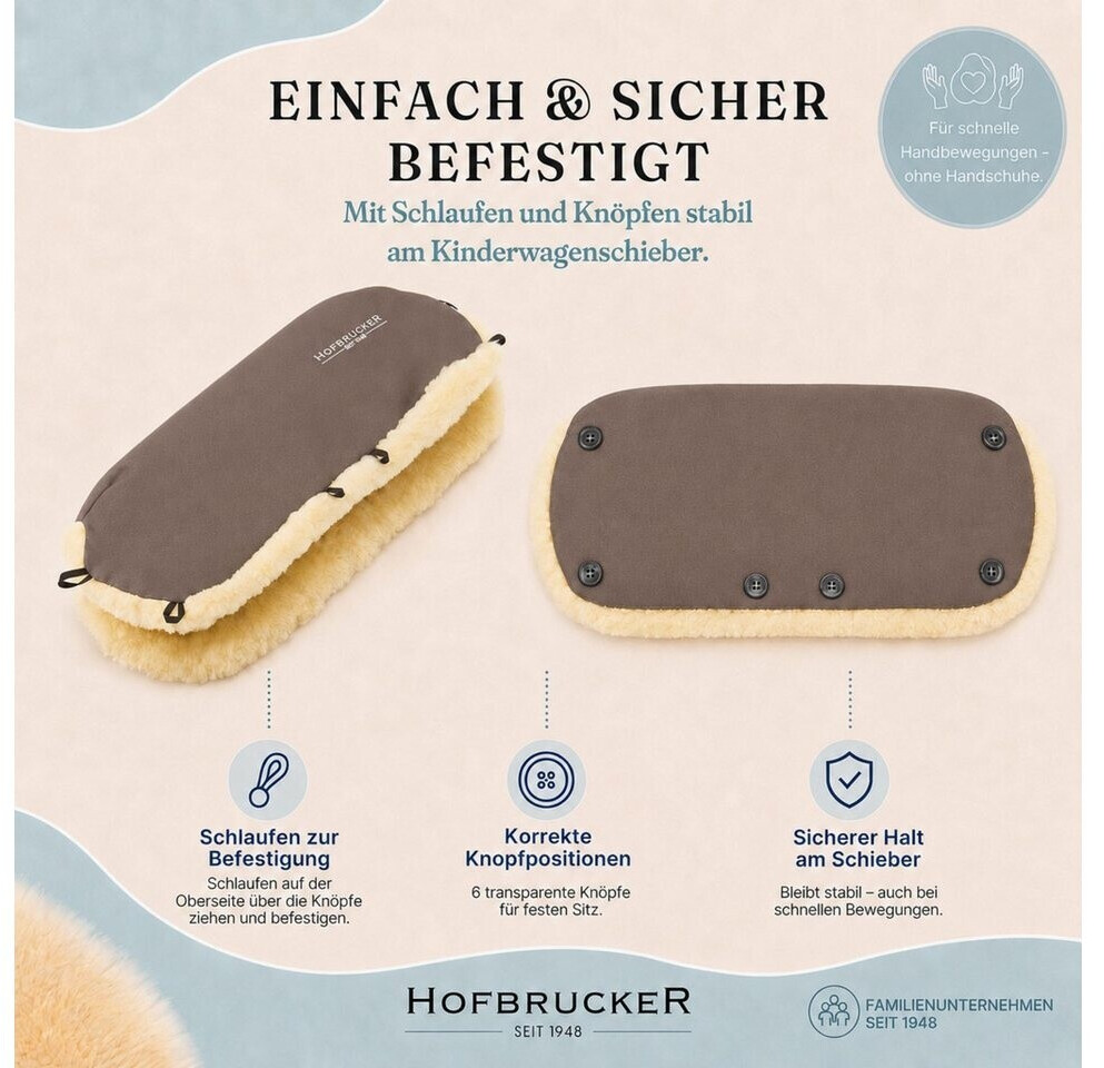Hofbrucker Kinderwagen-Handwärmer Lammfell, braun ab 74,45 € (Oktober ...