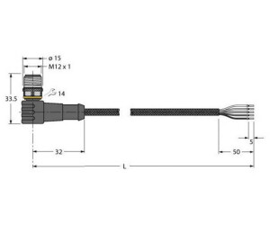 Turck WSC5T-5/TXL1001 Aktuator- und Sensorleitung ...
