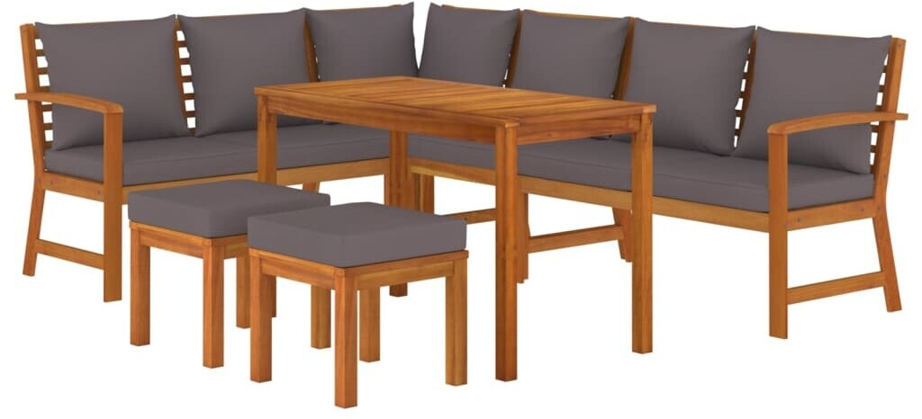 Markenlos Salon de jardin 4 pièces avec coussins, bois massif acacia au — free download