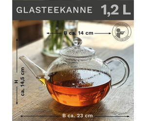 Creano Glas-Teekanne 1,2l mit Edelstahl-Sieb & Glas-Deckel, tropffrei (295) ab 24,90 € (Oktober 2026)