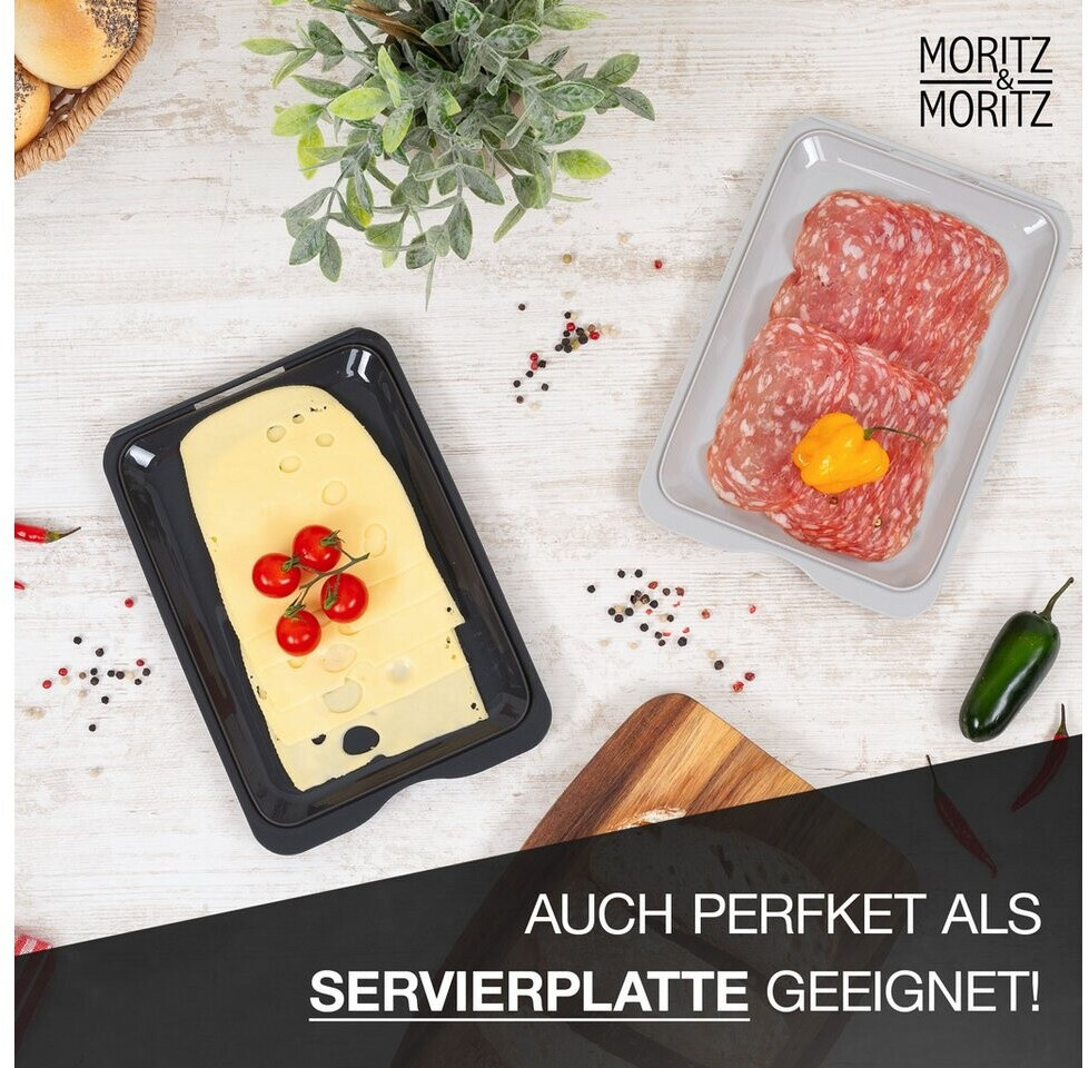 Moritz & Moritz 10er Kühlschrank Organizer Set Mit Deckel – Stapelbare Boxen Transparent, Mit Abtropfsieb, Für Küche
