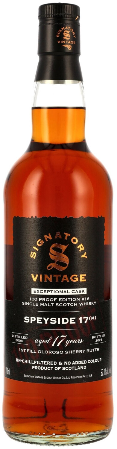 Signatory Vintage 17 Jahre Speyside M Exceptional Cask 100 Proof