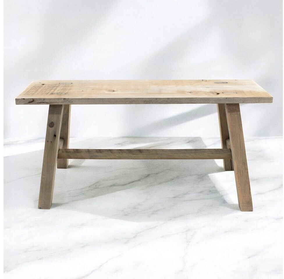 Spetebo Holz-Deko-Blumenbank – 32x27x21 Cm, Rustikale Bank Aus Altholz – Ideal Als Pflanzenständer Für Garten &