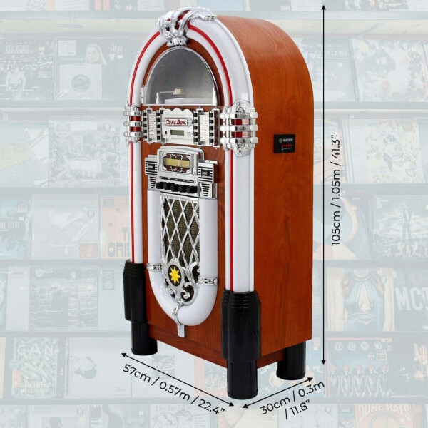 MonsterShop Retro Style Illuminated Jukebox Sound System 1950s, Bild 3