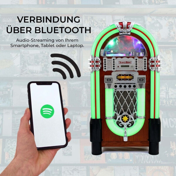 MonsterShop Retro Style Illuminated Jukebox Sound System 1950s, Bild 5
