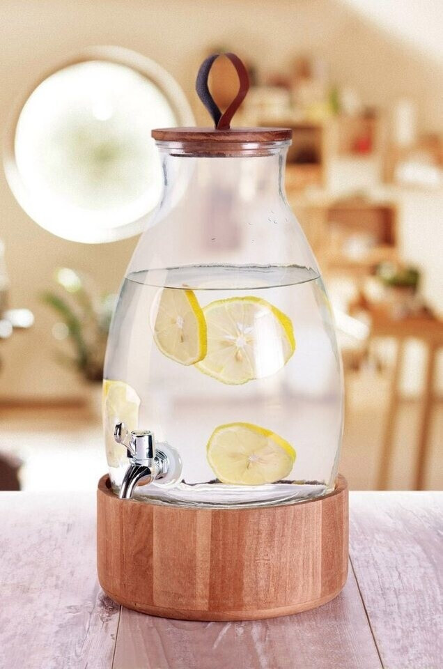 Spetebo Getränkespender aus Glas mit Holzständer und Zapfhahn, 5,5L (3668) ab 35,95 € (Oktober 2026)