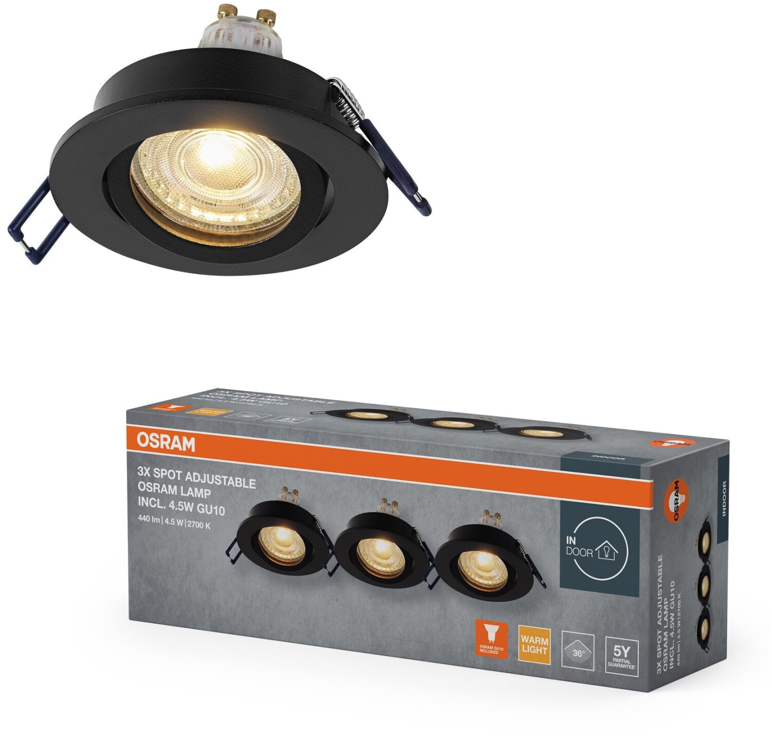 Osram LED-Einbaustrahler GU10 4,5W 2700K schwarz (Spot Set) ab 21,98 € (Oktober 2026)