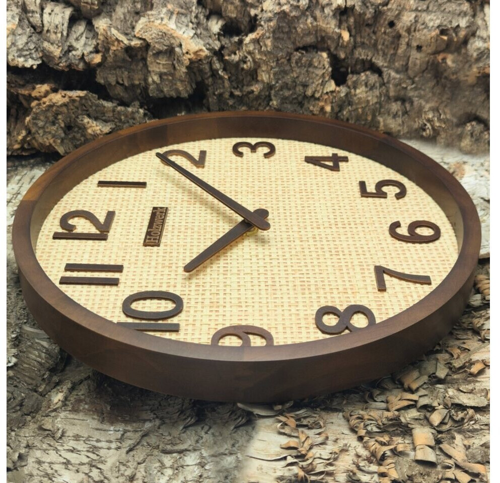 Holzwerk PENZBERG Wanduhr Boho Rattan, Massivholz, 30cm (Hw.Braun..) ab 39,99 € (Oktober 2026)