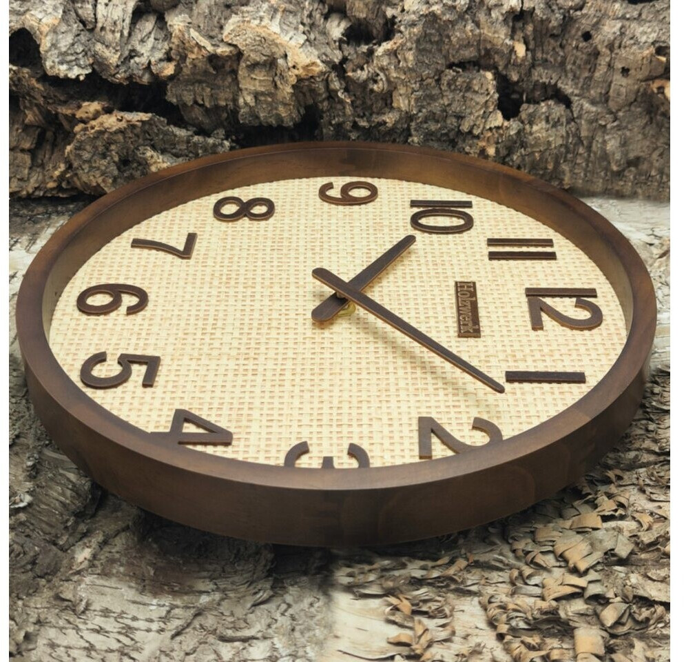 Holzwerk PENZBERG Wanduhr Boho Rattan, Massivholz, 30cm (Hw.Braun..) ab 39,99 € (Oktober 2026)