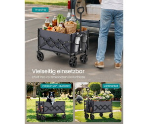 Faltbarer Handwagen BY07 PRO – 40 Kg Tragkraft, 3,1 Kg Eigengewicht, Leise PVC-Rollen, Höhenverstellbarer Griff (44–95 Cm), Inkl. Tasche