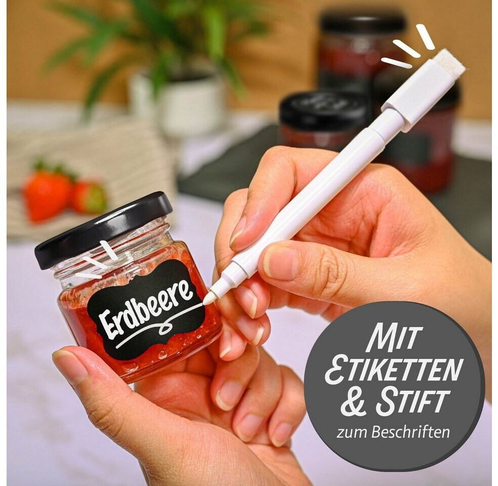 Praknu 24 Mini-Einmachgläser mit Schraubdeckel, Etiketten und Stift, 50ml (7770291) ab 22,49 € (Oktober 2026)
