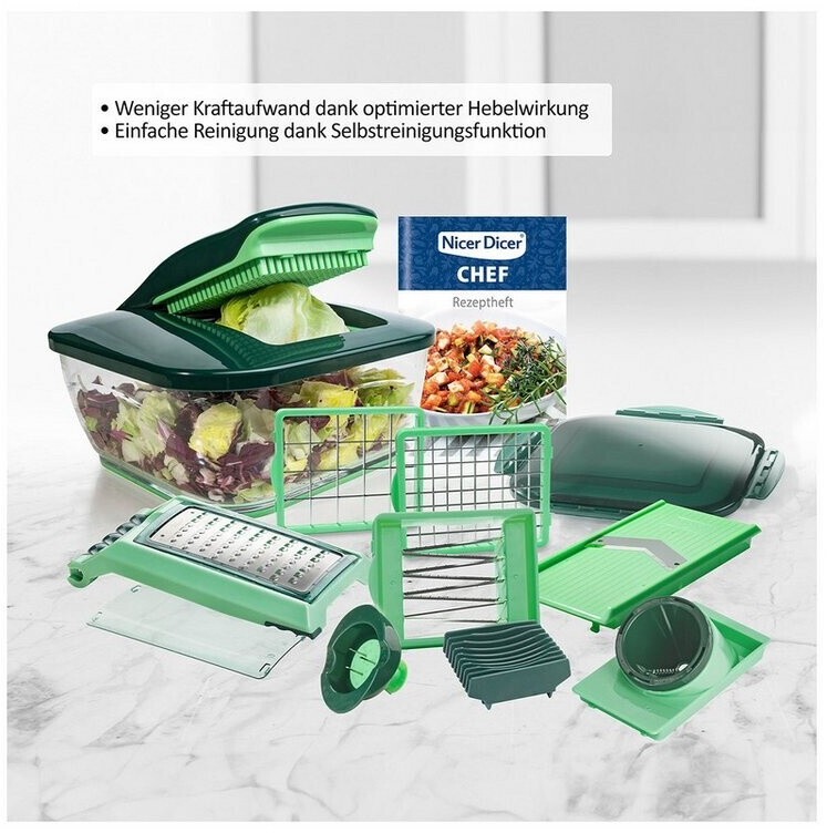 Genius Nicer Dicer Chef Deluxe Gemüseschneider 28-tlg. Set mit Glasschale (A06236) ab 129,94 € (Oktober 2026)