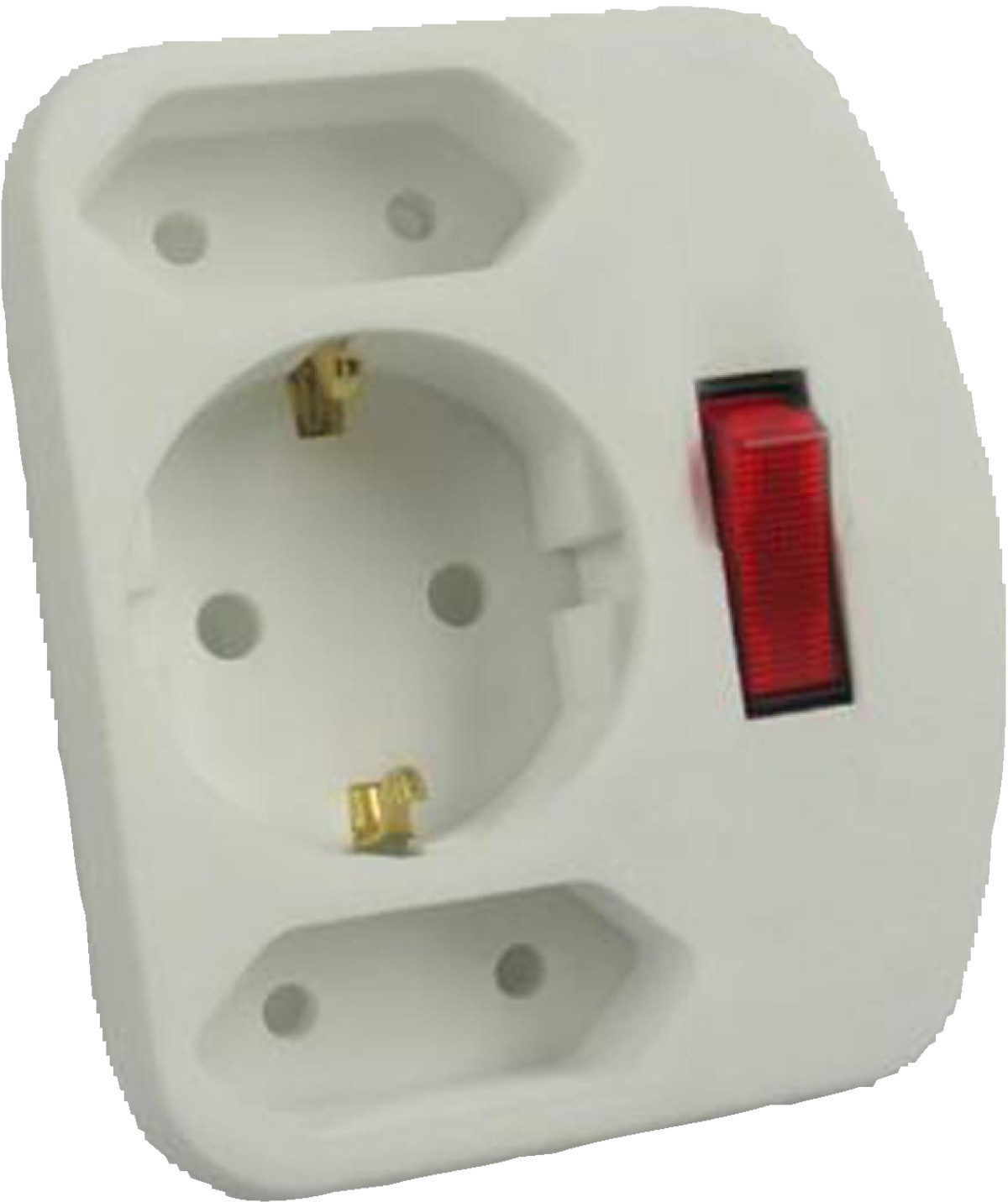 REV-Ritter Kombi-Adapter 2+1-fold, white