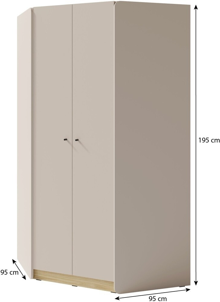 Beautysofa Alex Eckschrank 2 Türen, 8 Fächer, 95x195x95cm, beige sand ab 349,00 € (Oktober 2026)