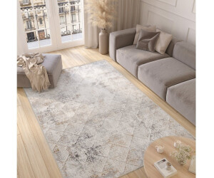 Tapiso Valley Kurzflor-Teppich hellgrau, geometrisches Muster, 80x150cm (VALLEY) ab 39,99 € (Oktober 2026)