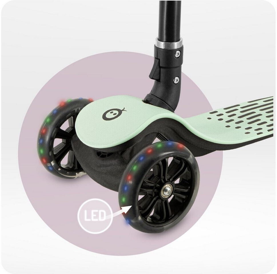 Patinete Infantil 2 En 1 MoMi KIURU Con Asiento Extraíble, Manillar Regulable 59-71 Cm Y Ruedas LED ABEC-7