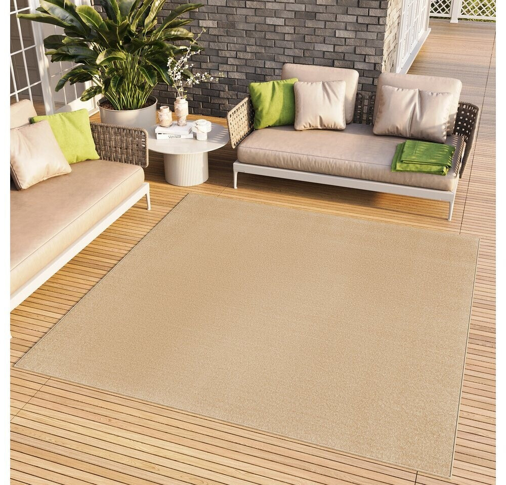 Tapiso Kurzflor-Teppich, quadratisch, beige, Indoor/Outdoor, UV-beständig, 250x250cm ab 111,99 € (Oktober 2026)