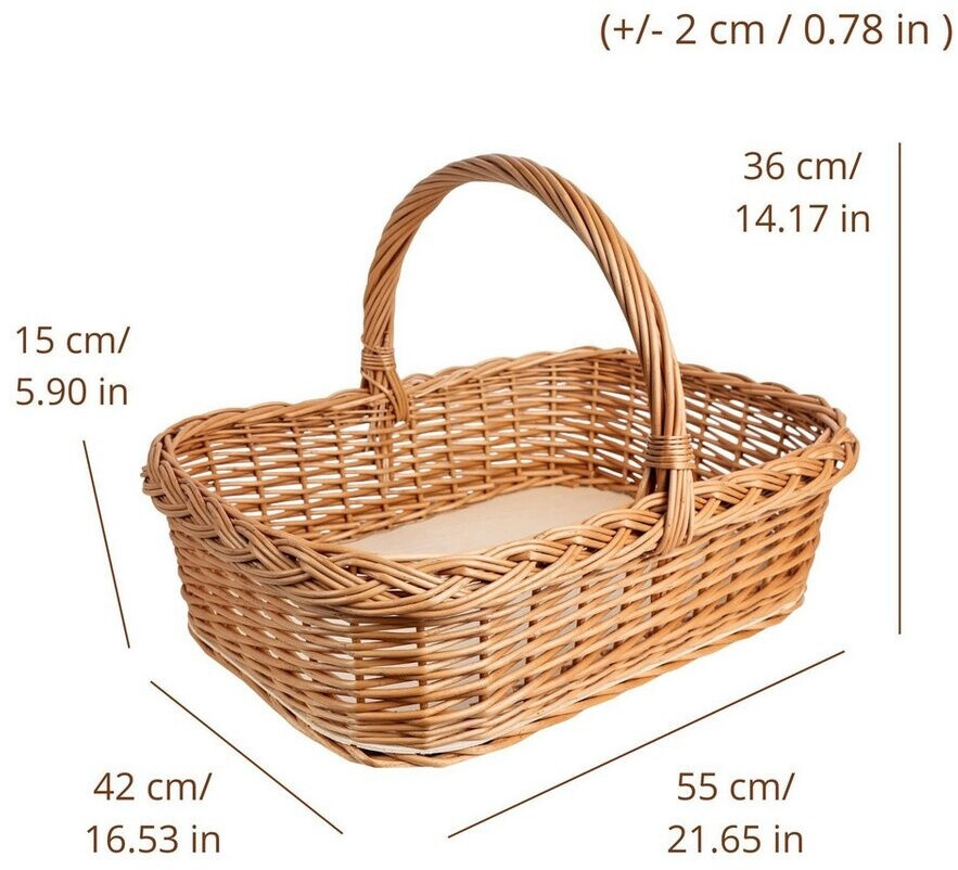 Creative Home Weidentablett mit Henkel, Sperrholzboden, 55x42cm (JAN-CH-WIK-TACARACZKASKLEJKA55) ab 42,25 € (Oktober 2026)