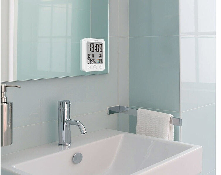 infactory Badezimmer-Uhr mit Thermometer/Hygrometer, LCD, IP54 ab 15,99 € (Oktober 2026)