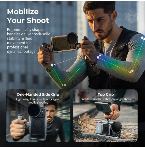 SmallRig Megatron Edition Dual-Handheld-Video-Kit für iPhone 17 Pro / 17 Pro Max, drehbarer Griff, kabellose Steuerung (5585), Bild 11